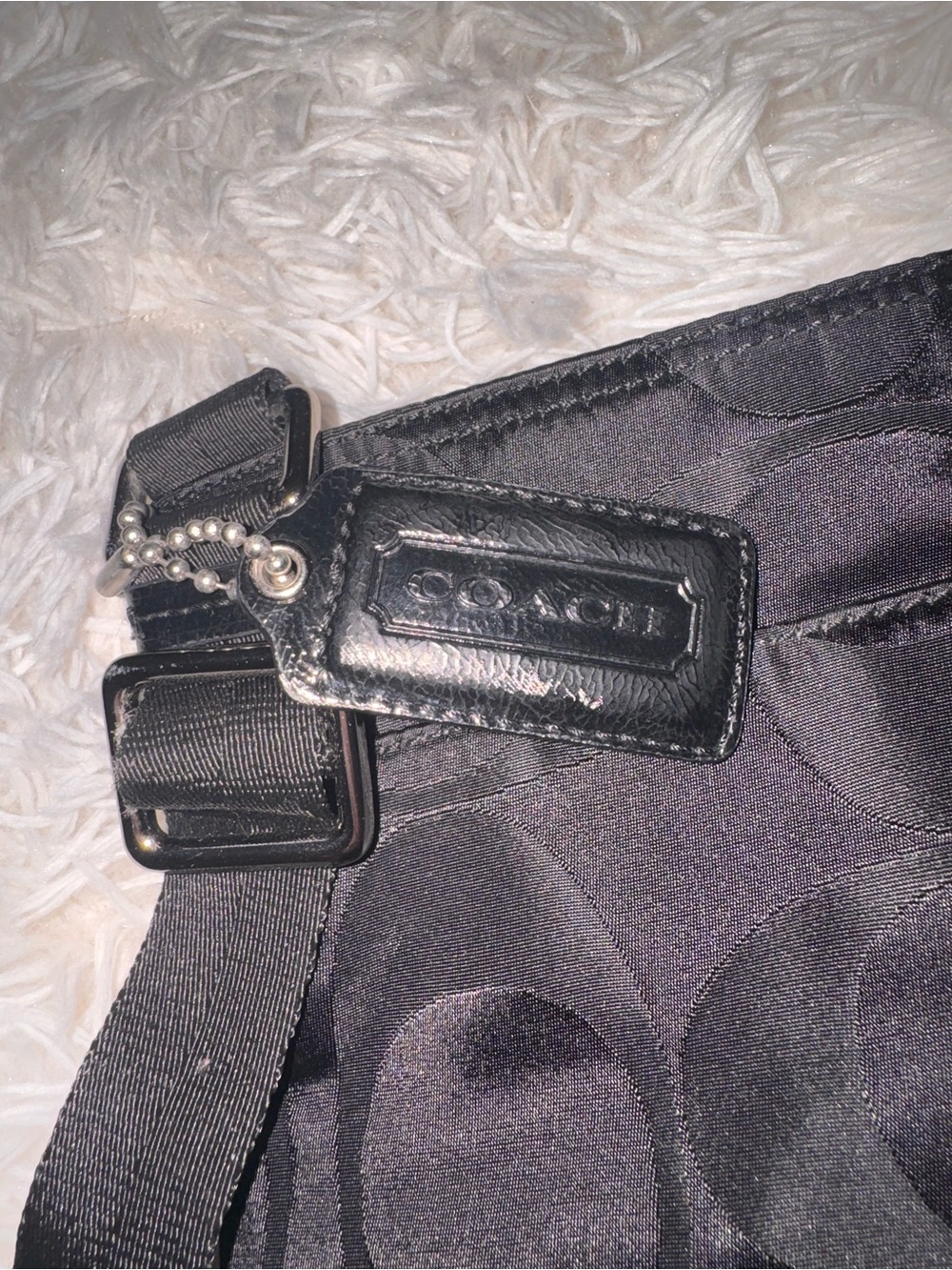 Coach Black Signature Nylon Crossbody Shoulder Bag - Picture 6 of 7